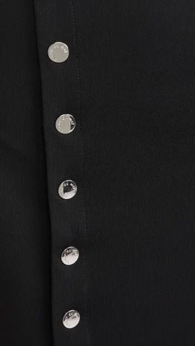 Fleur du Mal Midi Dress with Side Snaps Black | Thumbnail 6
