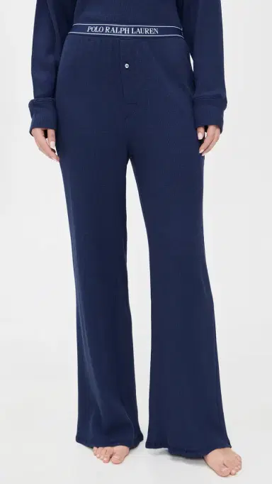 Polo Ralph Lauren Crew Neck Wide Leg Pants Pajama Set Navy S | Thumbnail 5