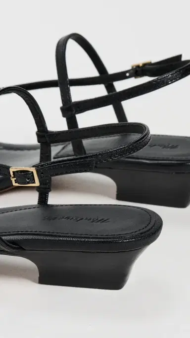 Madewell The Maycie Asymmetric T-Strap Sandals True Black | Thumbnail 4