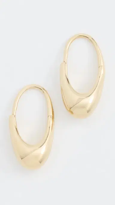 Otiumberg Roscida Drop Hoops Gold One Size | Thumbnail 2