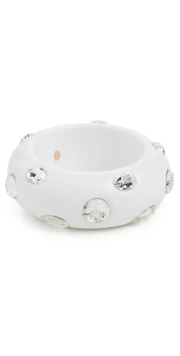 Crystal Stones Domed Bangle White/Crystal One Size