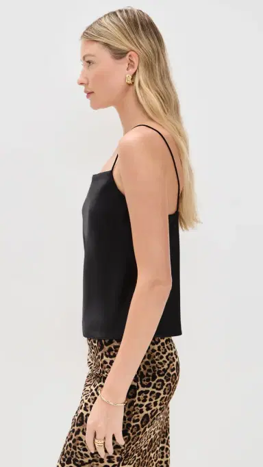 Alice + Olivia Harmon Drapey Slip Tank Black | Thumbnail 4 Alice + Olivia Harmon Drapey Slip Tank Black | Thumbnail 4