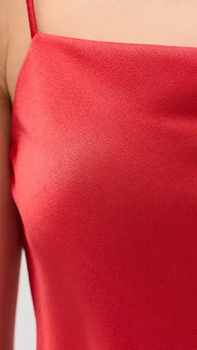 Alice + Olivia Harmon Drapey Slip Tank Bright Poppy | Thumbnail 6