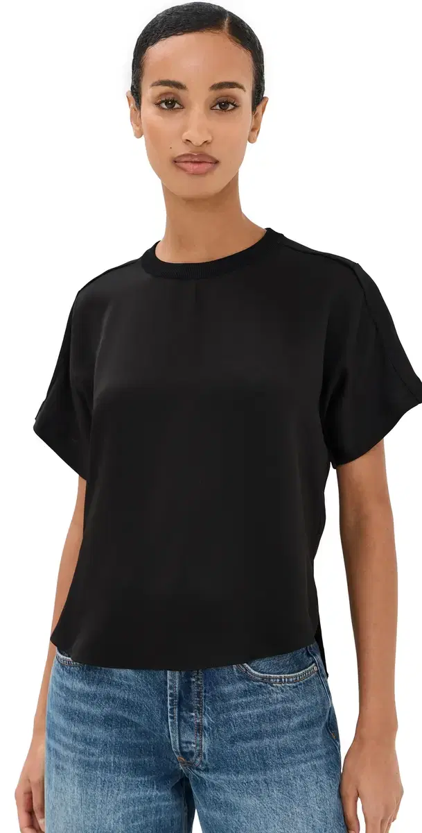 Addy Knit Back T-hirt Black