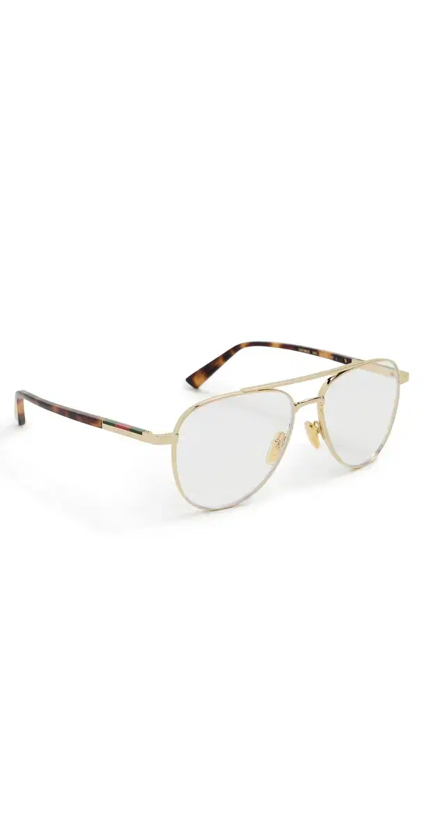 Gucci Aviator Frame Glasses Gold/Havana/Transparent One Size
