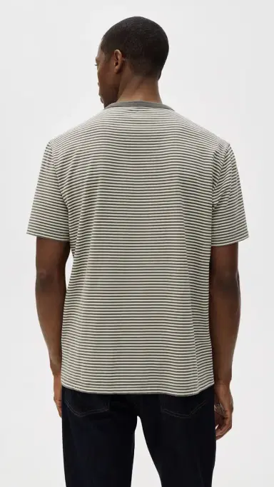 Madewell Allday Tee Stripe Pelican Green | Thumbnail 3