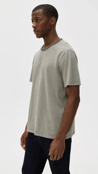 Madewell Allday Tee Stripe Pelican Green | Thumbnail 4