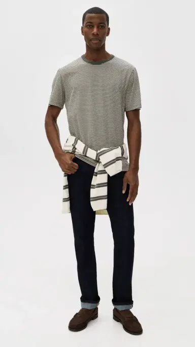 Madewell Allday Tee Stripe Pelican Green | Thumbnail 5