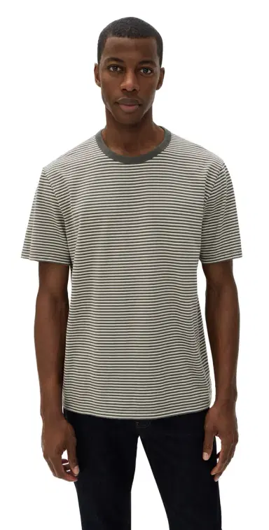 Madewell Allday Tee Stripe Pelican Green | Thumbnail 1