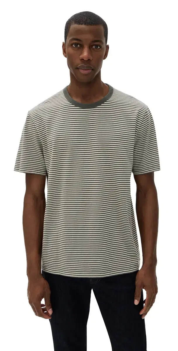 Allday Tee tripe Pelican Green