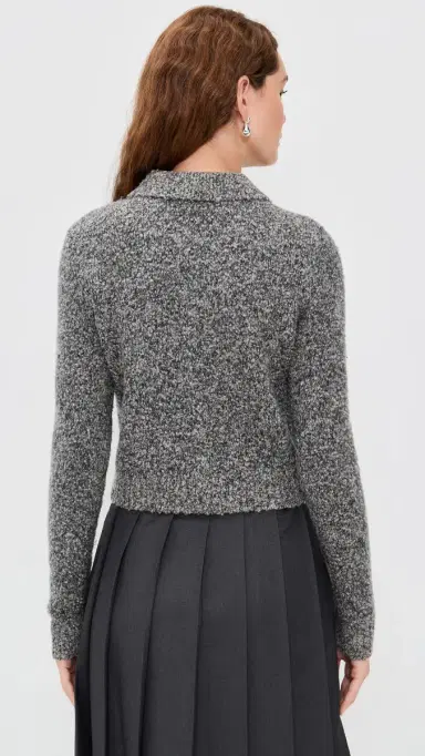 LE BOP Wren Boucle Crop Polo Sweater | Thumbnail 3 LE BOP Wren Boucle Crop Polo Sweater | Thumbnail 3