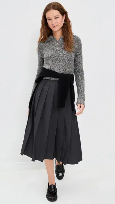 LE BOP Wren Boucle Crop Polo Sweater | Thumbnail 5 LE BOP Wren Boucle Crop Polo Sweater | Thumbnail 5