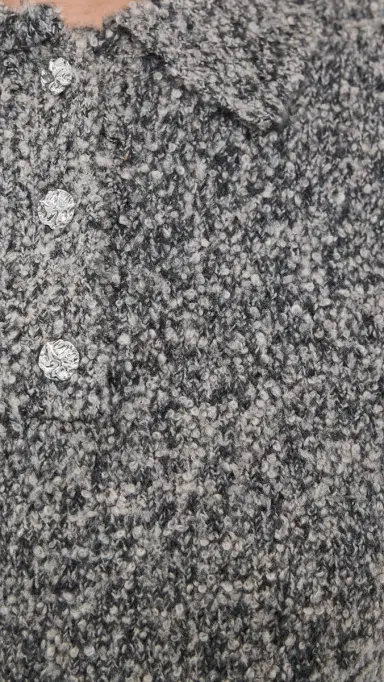 LE BOP Wren Boucle Crop Polo Sweater | Thumbnail 6 LE BOP Wren Boucle Crop Polo Sweater | Thumbnail 6