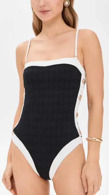 L'Agence Tory Colorblock Chic Bandeau One Piece Black M | Thumbnail 2 L'Agence Tory Colorblock Chic Bandeau One Piece Black M | Thumbnail 2