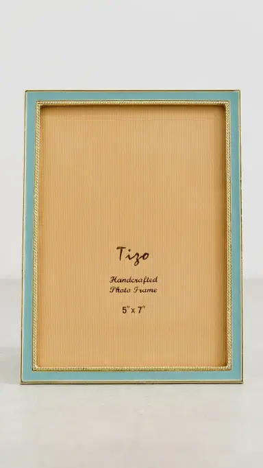 Tizo Design Enameled Gold Frame Baby Blue 5x7 | Thumbnail 3
