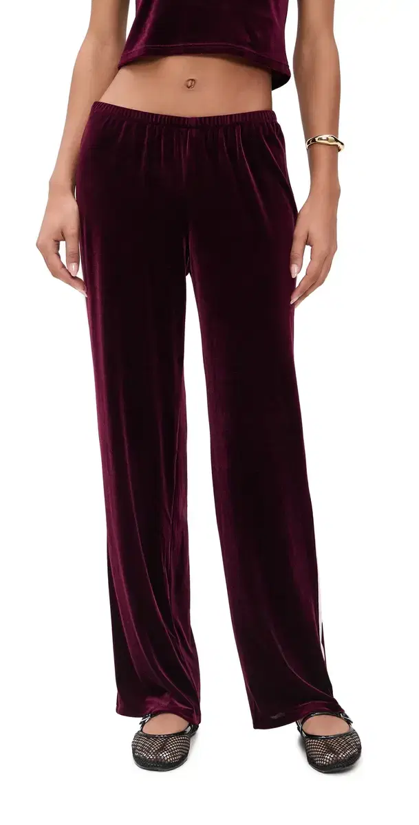 LE BOP Paige Velvet Pants Wine/ tripe