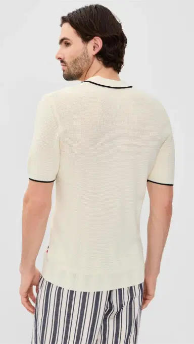 Orlebar Brown Horton Stripe Polo White and | Thumbnail 3 Orlebar Brown Horton Stripe Polo White and | Thumbnail 3