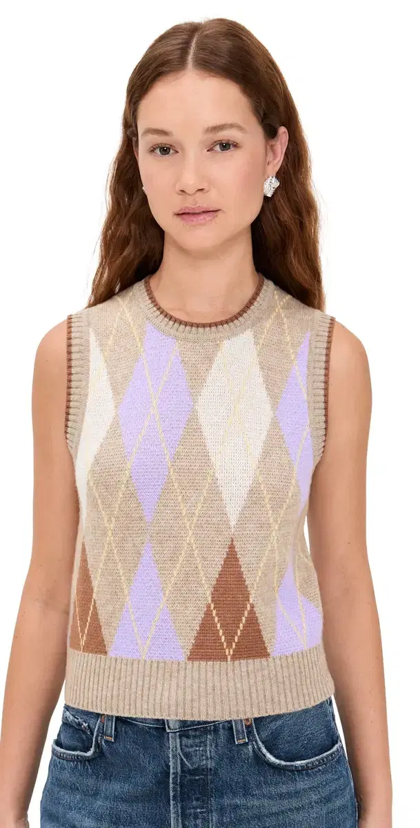 LE BOP Argyle weater Vest  Multi
