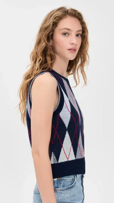 LE BOP Argyle Sweater Vest Heather ulti | Thumbnail 4
