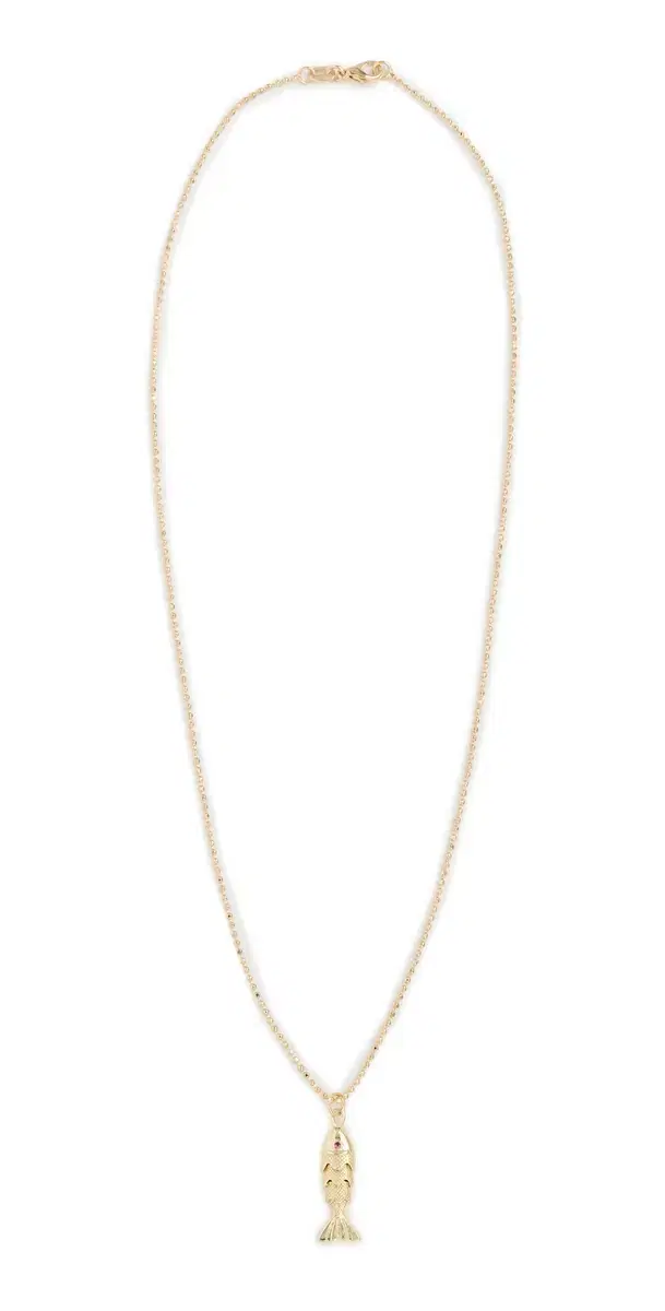 Alexa Leigh Gold Fish Ball Chain Necklace Yellow Gold One Size