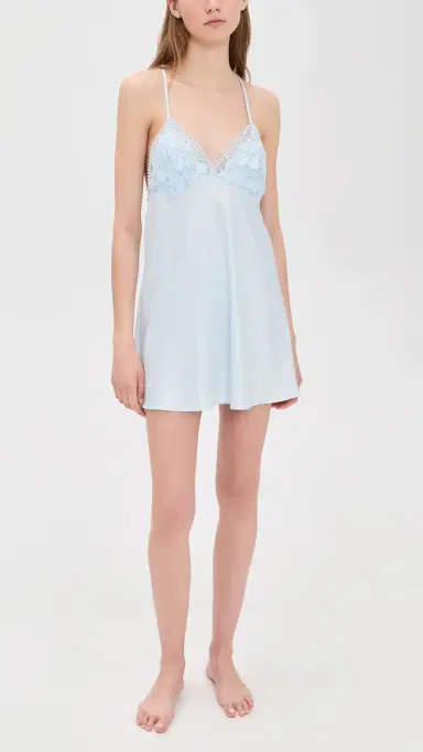 Flora Nikrooz Kylie Chemise with Lace Ice Blue | Thumbnail 5