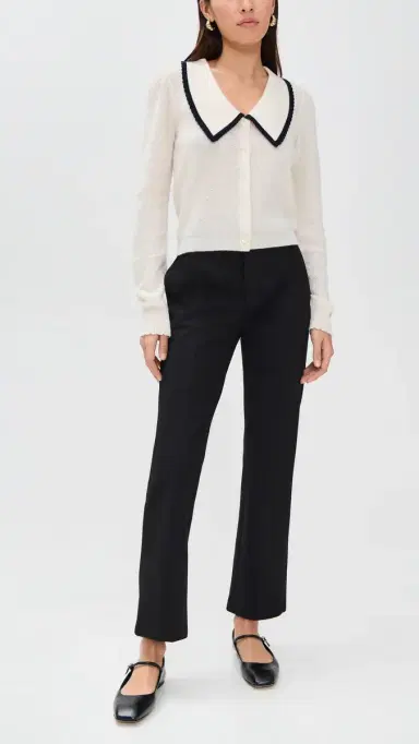 Frame Le Sleek Straight Trousers Black 8 | Thumbnail 5