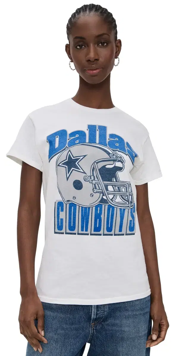 Cowboys Throwback Helmut Tee White