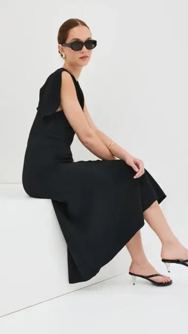 Victoria Beckham Gathered Waist Midi Dress | Thumbnail 5 Victoria Beckham Gathered Waist Midi Dress | Thumbnail 5