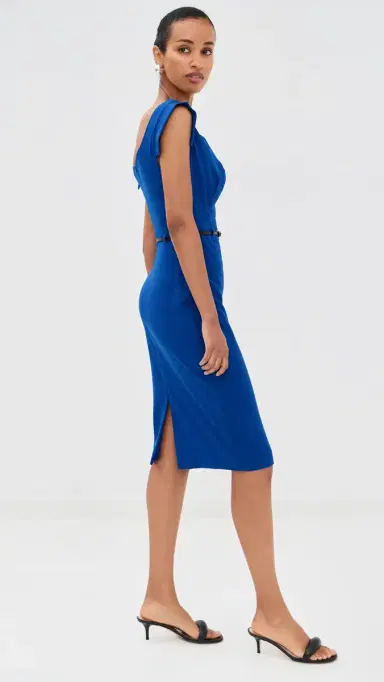 BLACK HALO Jackie O Belted Dress Cobalt 4 | Thumbnail 5