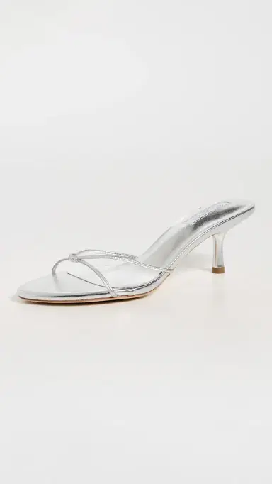 Tony Bianco Dana Heeled Mules Silver Nappa Metallic 9 | Thumbnail 2