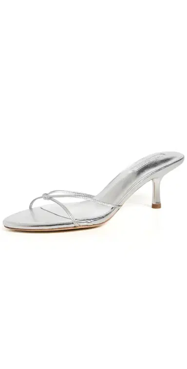 Tony Bianco Dana Heeled Mules Silver Nappa Metallic 9 | Thumbnail 1