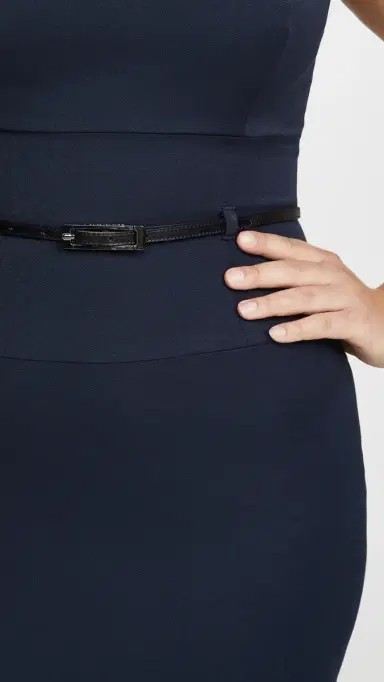 BLACK HALO Jackie O Belted Dress Eclipse 8 | Thumbnail 6