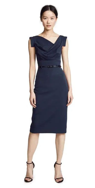 BLACK HALO Jackie O Belted Dress Eclipse 8 | Thumbnail 1