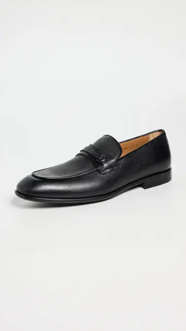 Ferragamo Desio Leather Loafers Nero 8.0E | Thumbnail 2