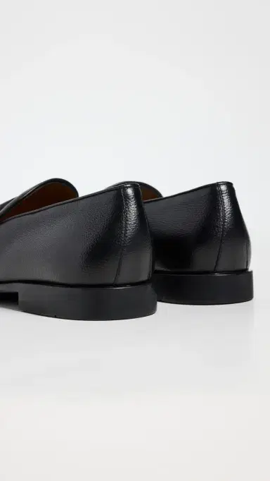 Ferragamo Desio Leather Loafers Nero 8.0E | Thumbnail 3