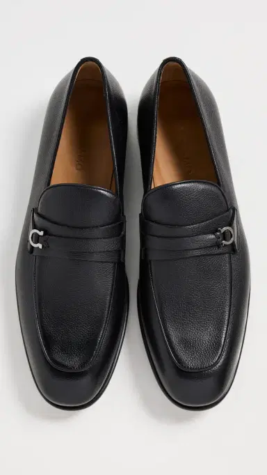 Ferragamo Desio Leather Loafers Nero 8.0E | Thumbnail 4