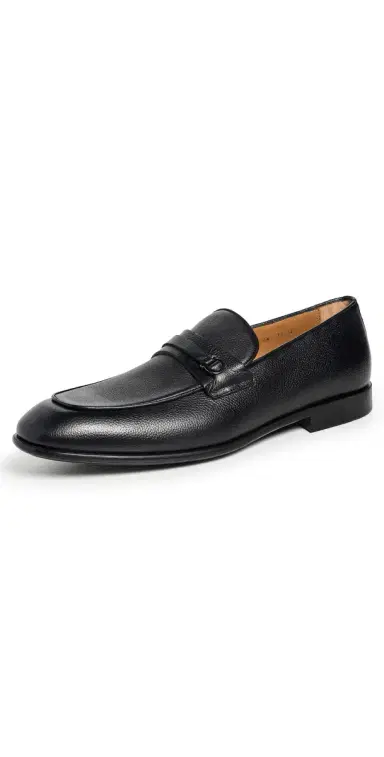 Ferragamo Desio Leather Loafers Nero 8.0E | Thumbnail 1