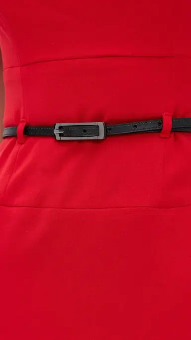 BLACK HALO Jackie O Belted Dress Red 0 | Thumbnail 6