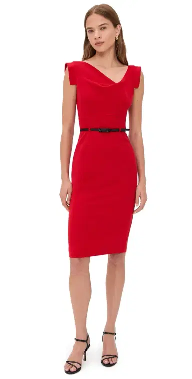 BLACK HALO Jackie O Belted Dress Red 0 | Thumbnail 1
