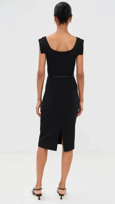 BLACK HALO Jackie O Belted Dress Black 6 | Thumbnail 3