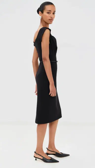 BLACK HALO Jackie O Belted Dress Black 6 | Thumbnail 4