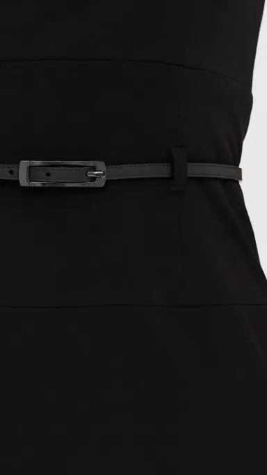 BLACK HALO Jackie O Belted Dress Black 6 | Thumbnail 6