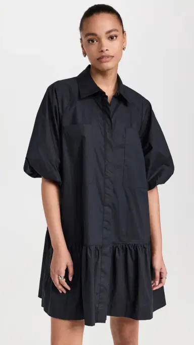 Simkhai Crissy Cotton Poplin Dress Black L | Thumbnail 2 Simkhai Crissy Cotton Poplin Dress Black L | Thumbnail 2