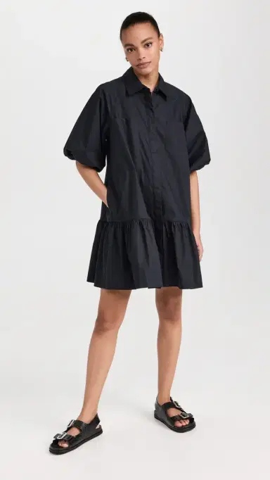 Simkhai Crissy Cotton Poplin Dress Black L | Thumbnail 5 Simkhai Crissy Cotton Poplin Dress Black L | Thumbnail 5
