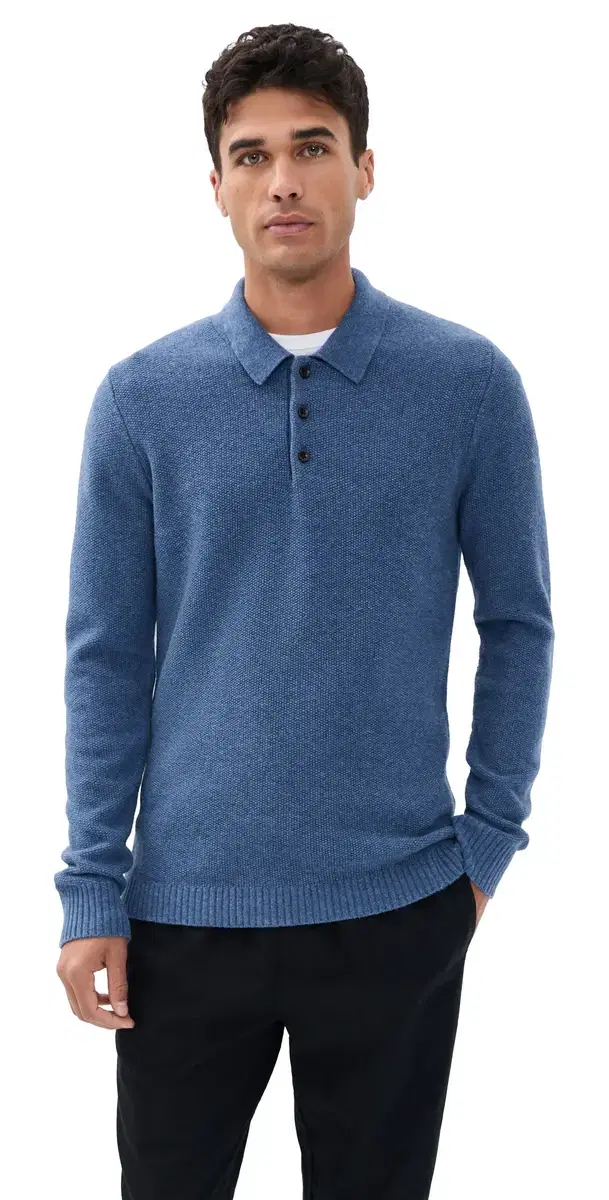 The Newton Sweater Polo Heather Clear Blue The Newton Sweater Polo Heather Clear Blue