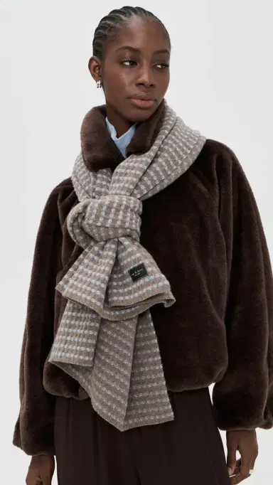 rag & bone Joni Waffle Scarf Blbrn One Size | Thumbnail 3