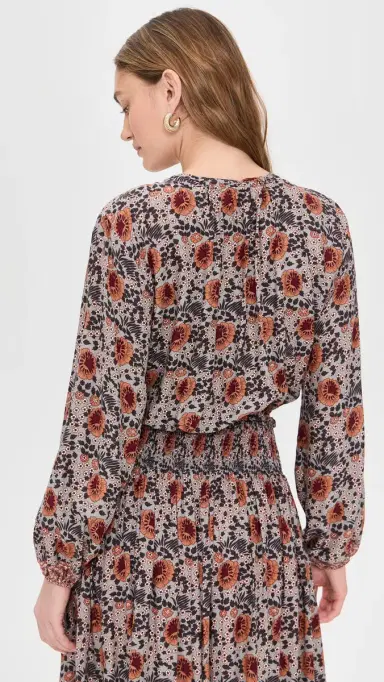 Natalie Martin Collection Amelia Top Vintage Flowers Slate | Thumbnail 3