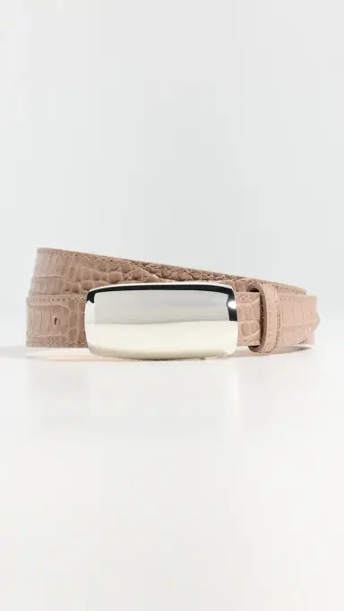 L'Agence Marlowe Leather Belt Cappuccino Croc | Thumbnail 2