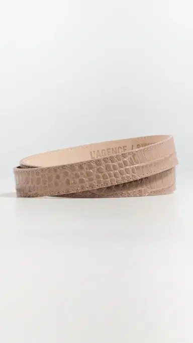 L'Agence Marlowe Leather Belt Cappuccino Croc | Thumbnail 4