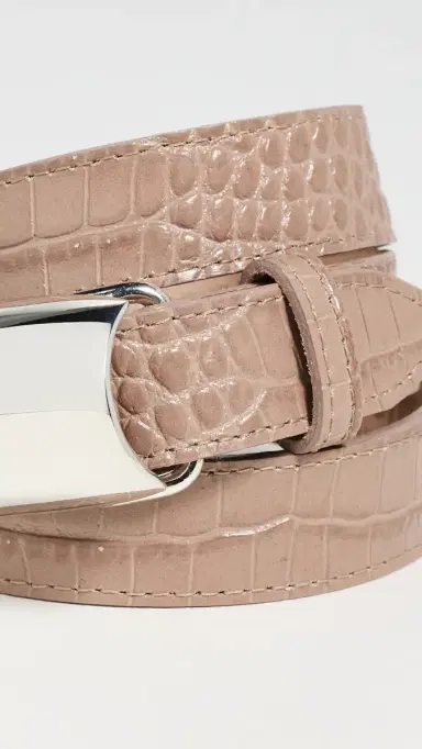L'Agence Marlowe Leather Belt Cappuccino Croc | Thumbnail 5